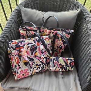 Vera Bradley shoulder bag, Wallet, And Cosmetic Roll Up